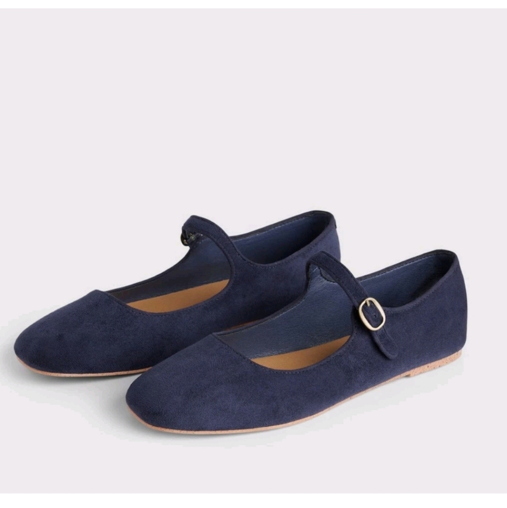 Doen x Gap Collab Ballet Mary Jane Flats in Indigo Blue